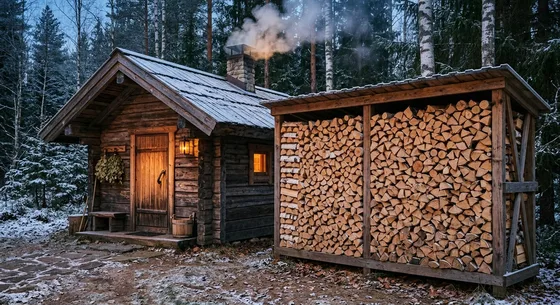 Укладка дров в Белоомуте, улица Вишнёвая, 22